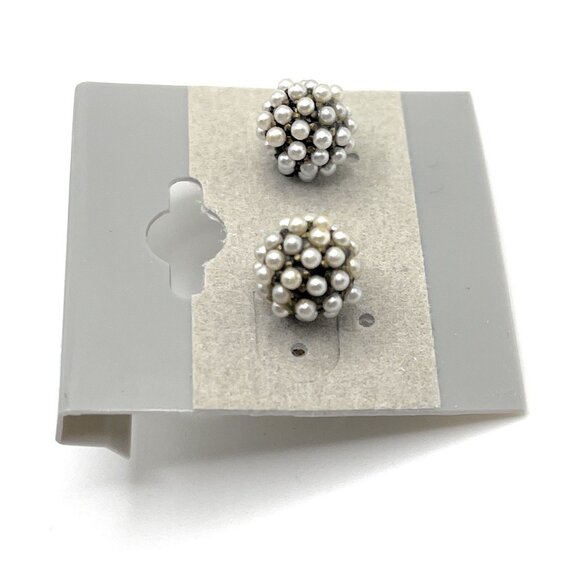Pave Ball Stud Chloe + Isabel Pearl Earrings - E201P - Picture 2 of 2